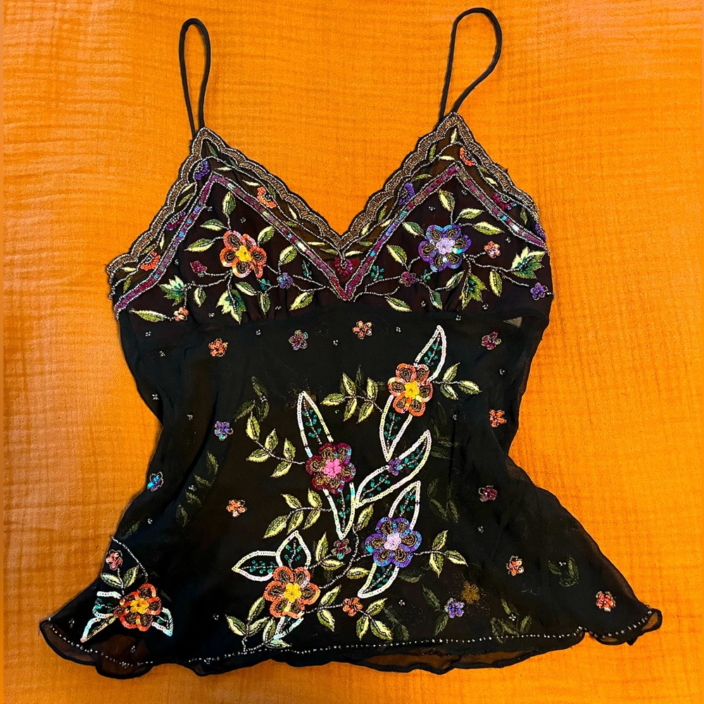 🌸✨ true vintage y2k sheer silk top ✨🌼